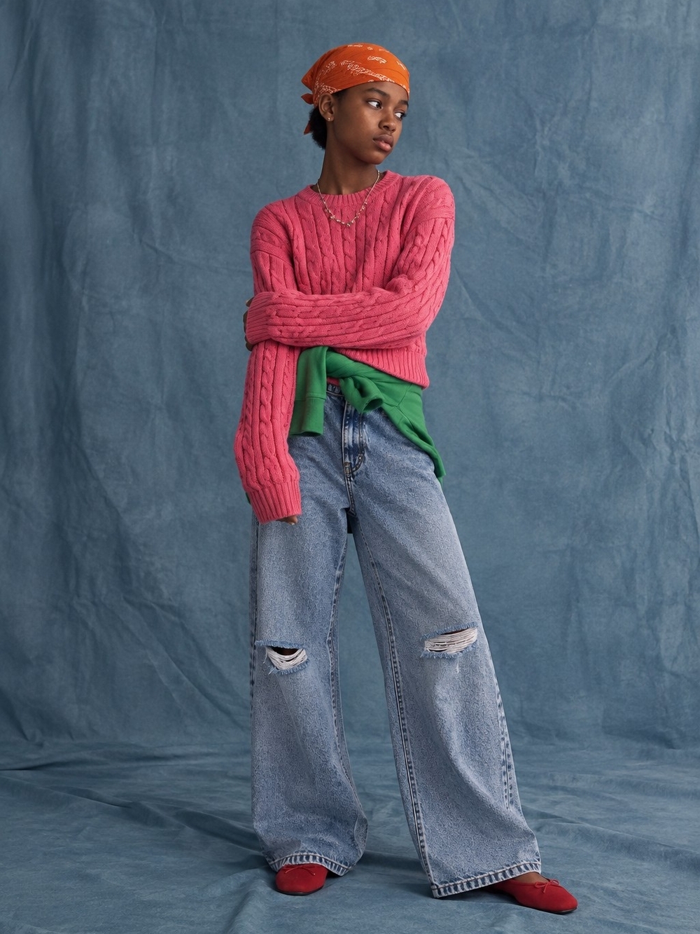 Zara Girls 13-14 Wide Leg Jeans Light Wash Distressed Ripped Y2K Denim